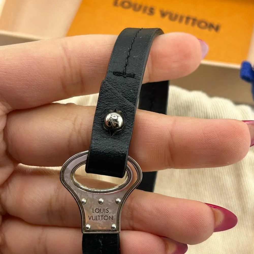 LOUIS VUITTON M6290 Accessories Bracelet Archives Bangle Bracelet Leather Black